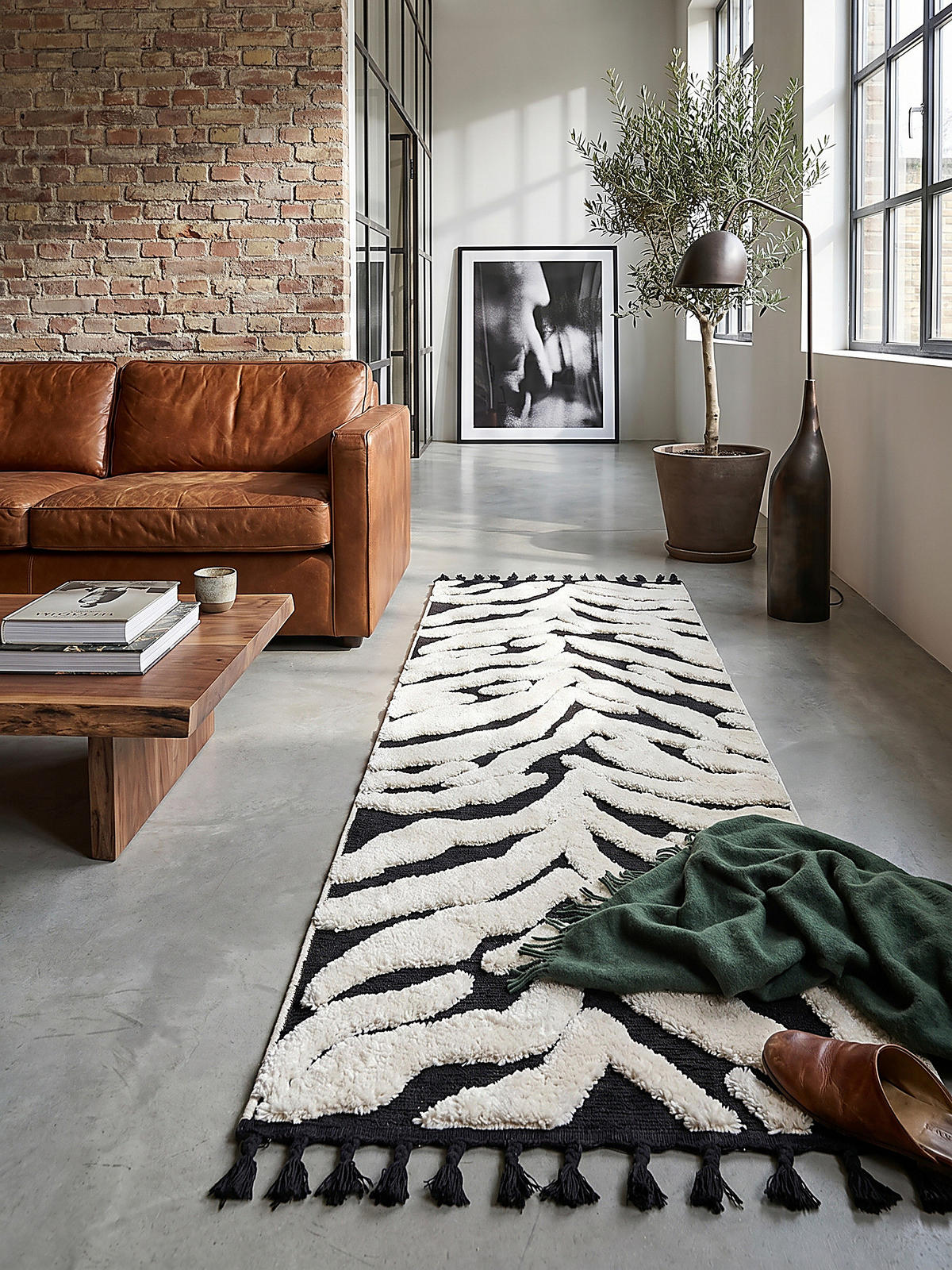 HOCHFLORTEPPICH mit Fransen MARA, mit Tier-Motiv, Beige, 80 x 300 cm - Beige, Textil (300/80cm) - KADIMA DESIGN