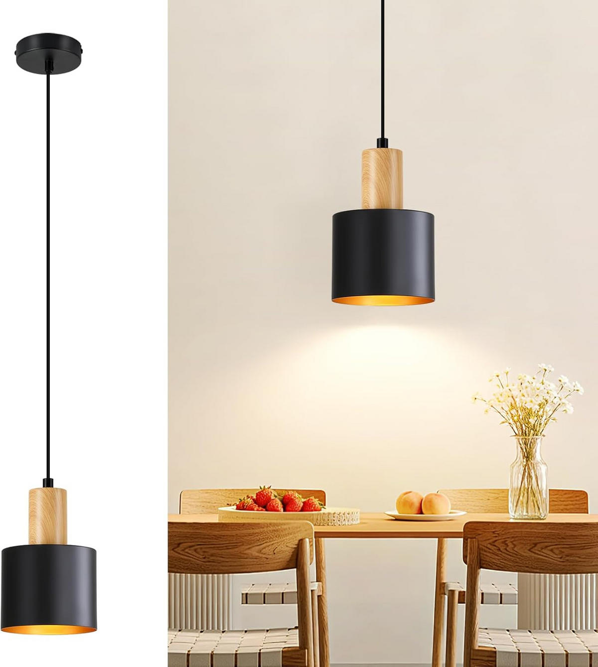 LED PENDELLEUCHTE COHEN Ⅲ 12/12/174 cm - Schwarz, Metall (12/12/174cm) - Nettlife