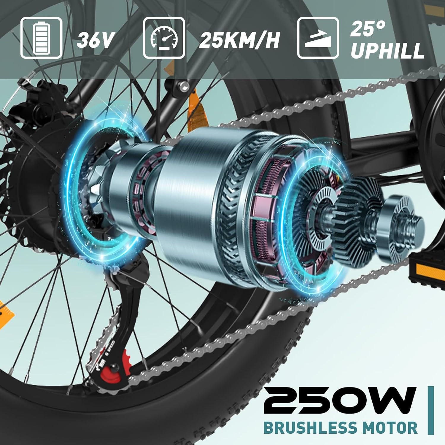 E-BIKE Klapprad BK10S 20"×4.0", 432 Wh, 7-Gang, Aluminiumrahmen - Schwarz, Metall (30cm) - COLORWAY