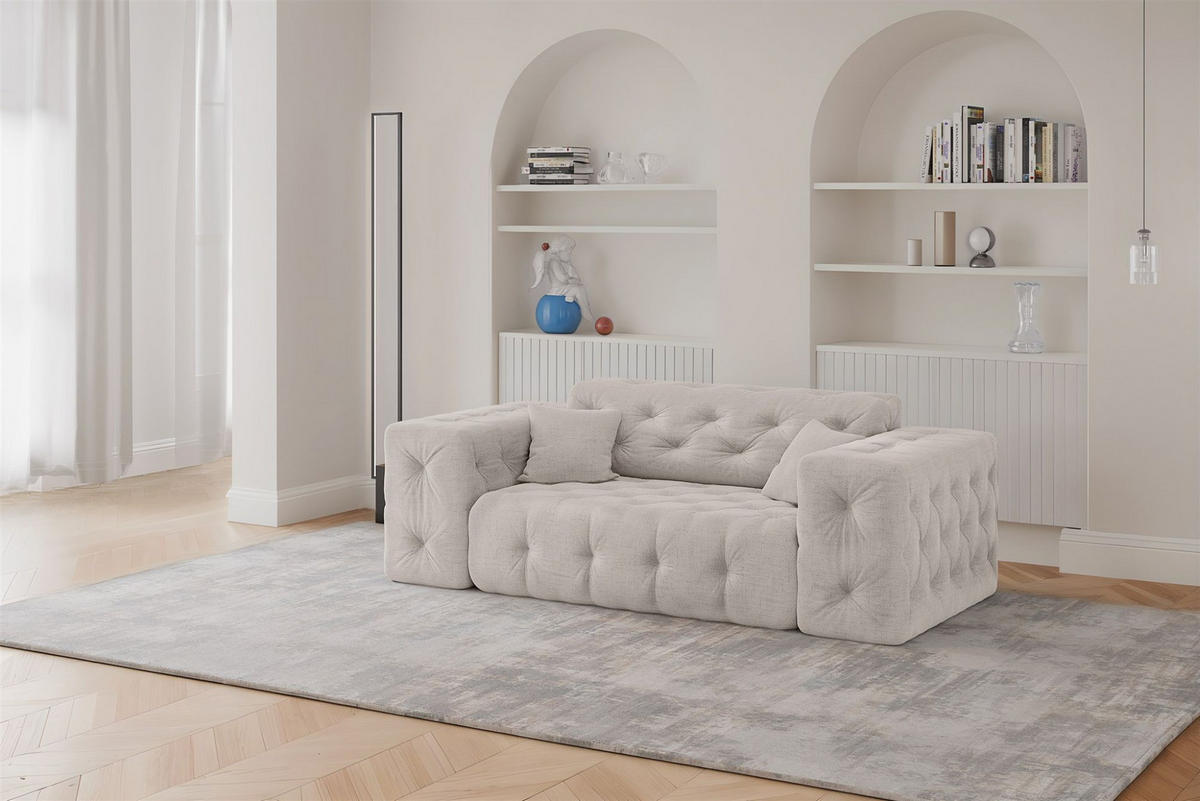 SOFA 2-sitzer Chantal In Moly - Creme, Holzwerkstoff/Textil (186/78/96cm) - Fun Möbel