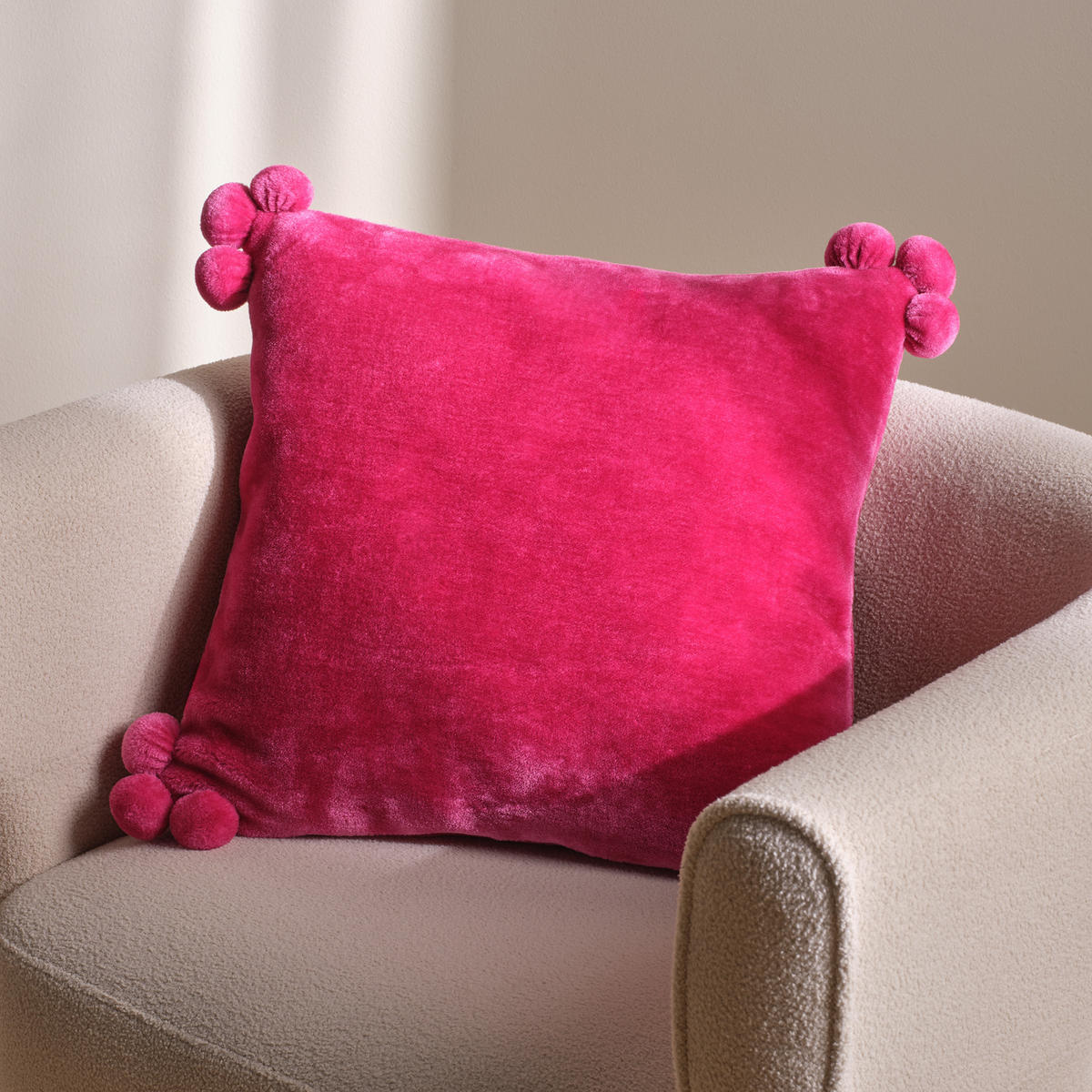 KISSENBEZUG Cabo - Dunkelrosa, Textil (45/45cm) - home&you