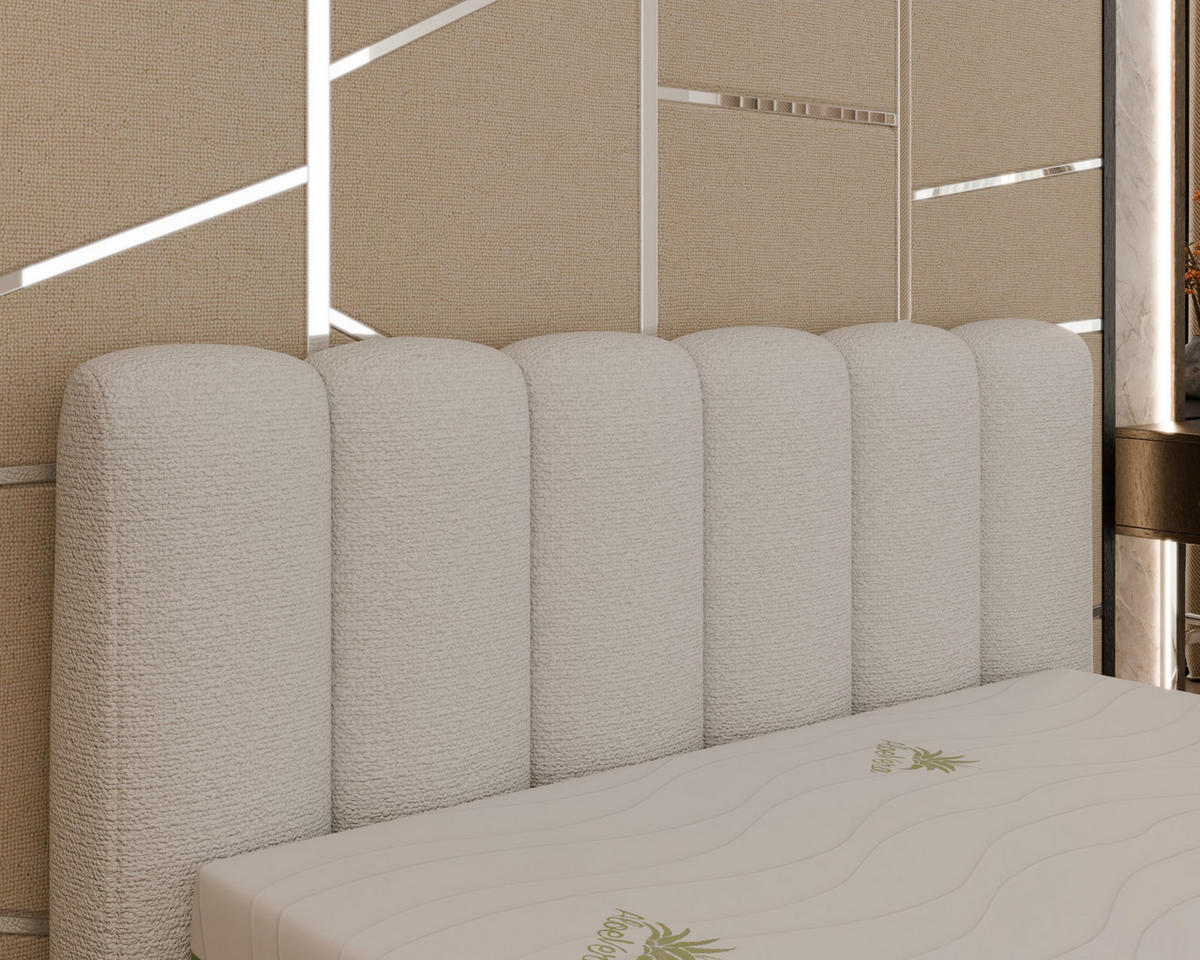 POLSTERBETT Zaira 160x200cm – Elegantes Polsterbett für modernen Wohnstil , ohne matratze, cappuccino - Cappuccino, Holz (120/200cm) - Homesy