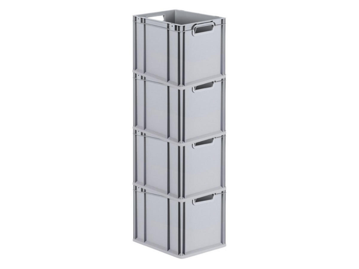 EUROBOX 4x Nextgen Economy Griffe Offen 32x30x40cm 30 Liter - Grau, Kunststoff (30/32/40cm) - PROREGAL