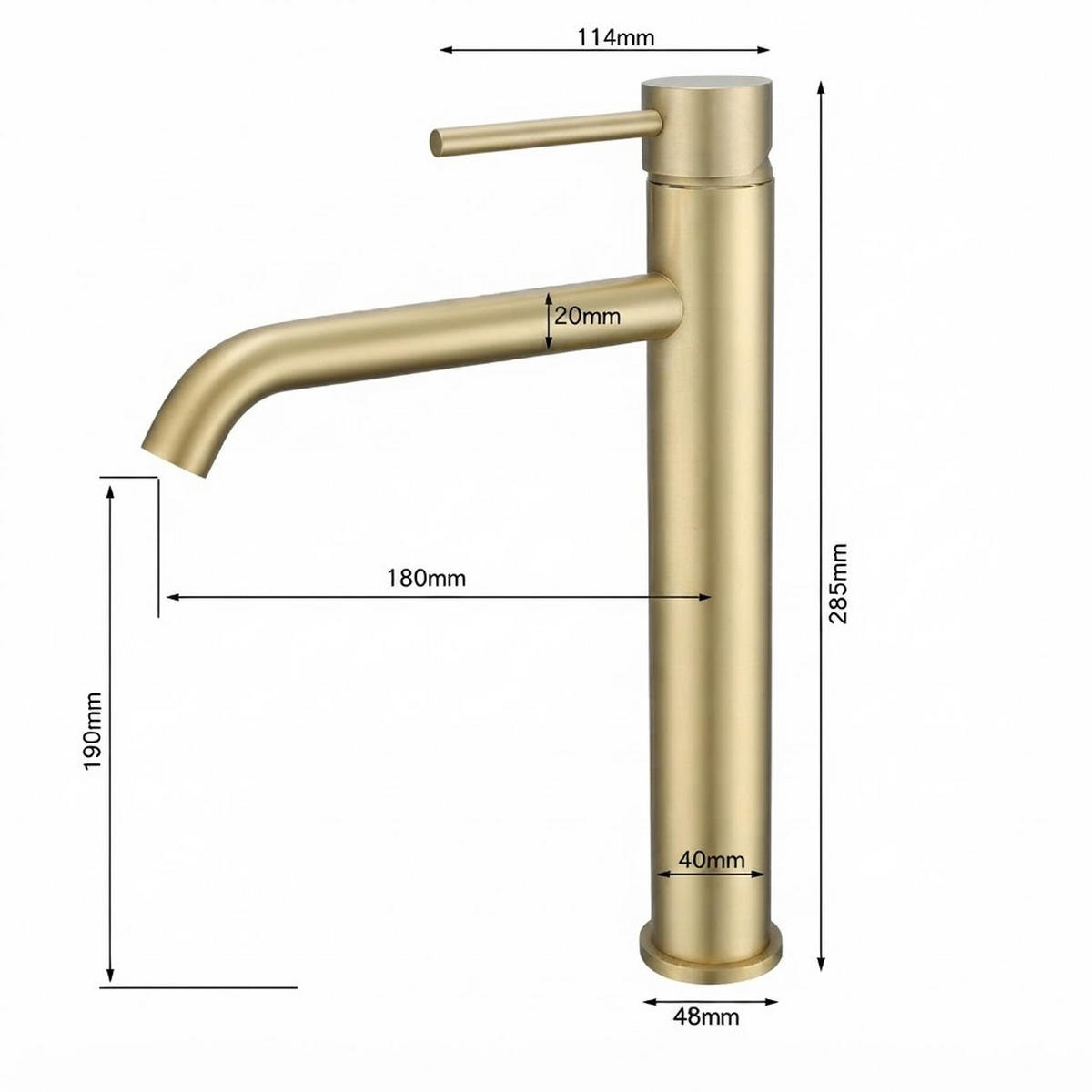 BADEZIMMERARMATUR, 28.5cm hoch, gold - Goldfarben, Metall (38/7/24cm) - Vallsero