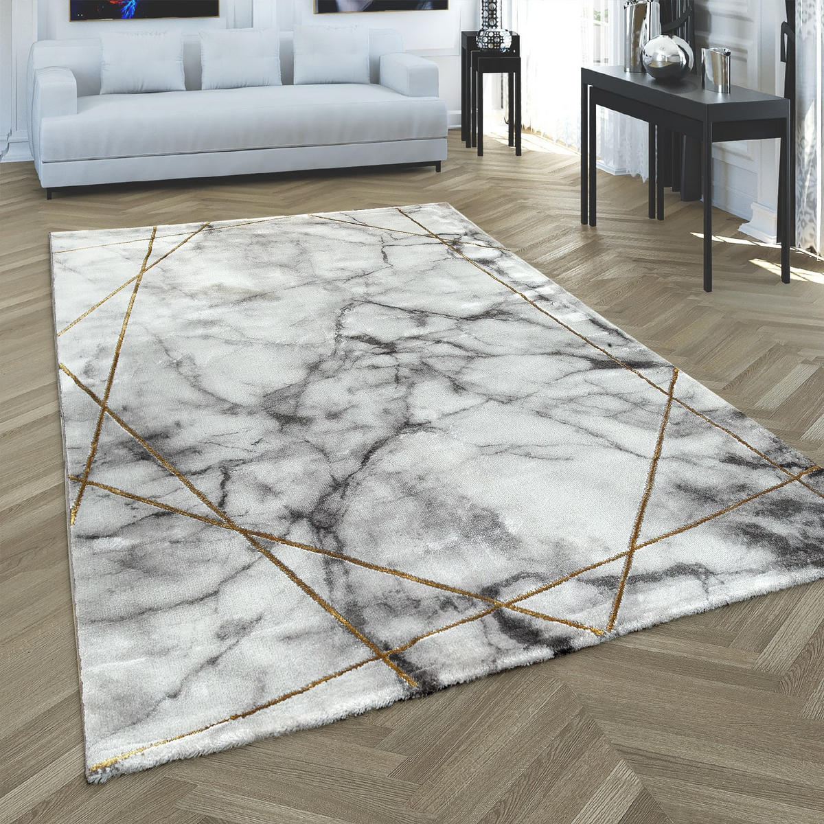 KURZFLORTEPPICH 120/170 cm Kraft 523 - Goldfarben, Kunststoff (120/170cm) - Paco Home