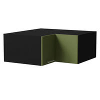 ECKAUFSATZSCHRANK Brerra W14/90/36 Schwarz / RAL 6025 farngrün Matt 90 / 90 / 36cm - Schwarz/Grün, Holz/Holzwerkstoff (90/36/90cm) - Feldmann-Wohnen