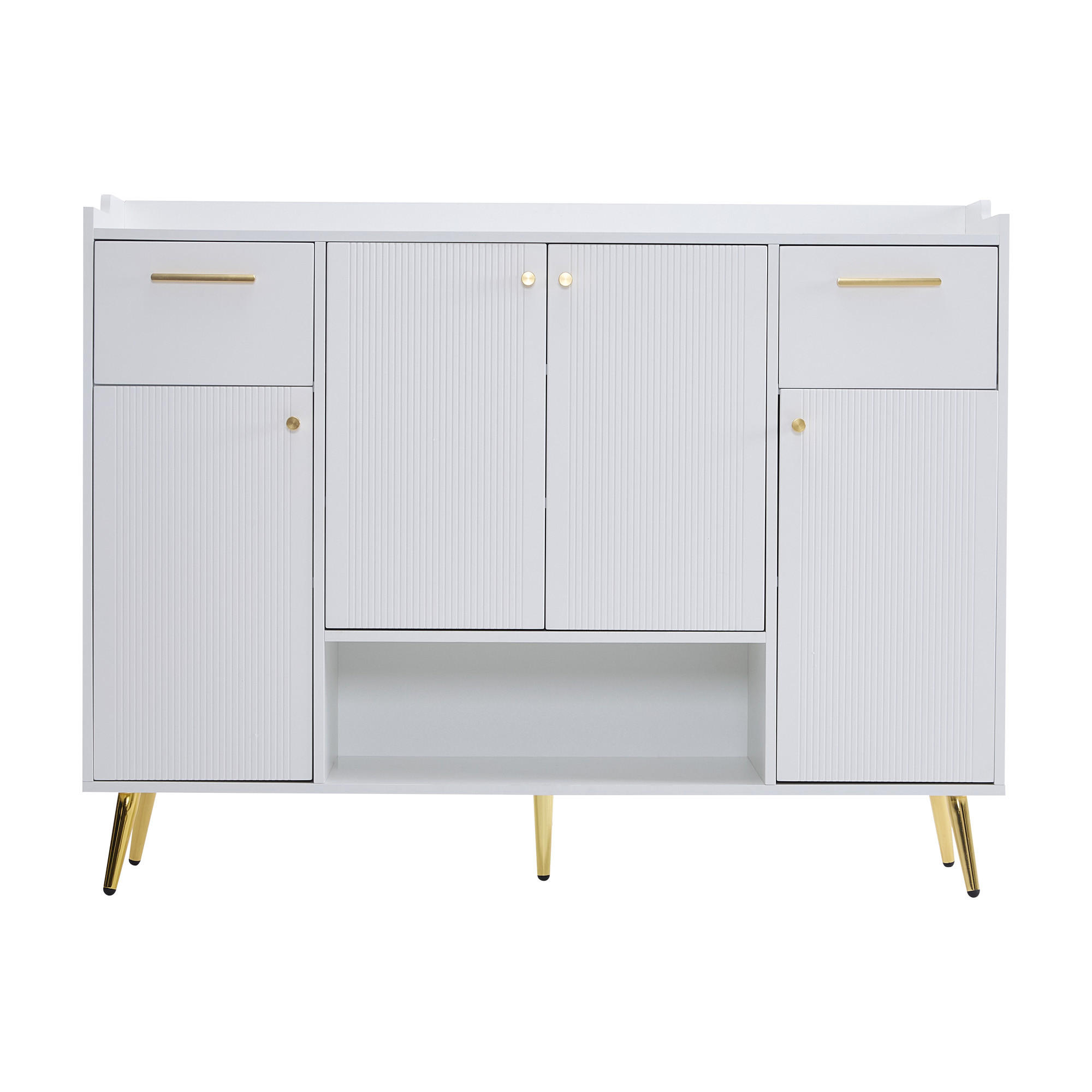 SCHUHSCHRANK White 130/37/100 cm - Weiß, Holzwerkstoff (130/100/37cm) - PANGIVO