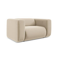 SESSEL Samt Stoff Beige - Beige/Creme, Kunststoff/Textil (137/70/89cm) - Makamii