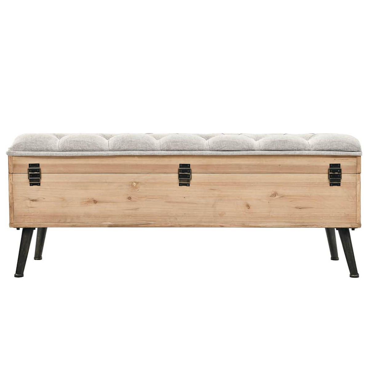 SITZBANK Mit Stauraum 110 Cm Massivholz Tanne - Braun, Holz (110/50/40cm) - vidaXL