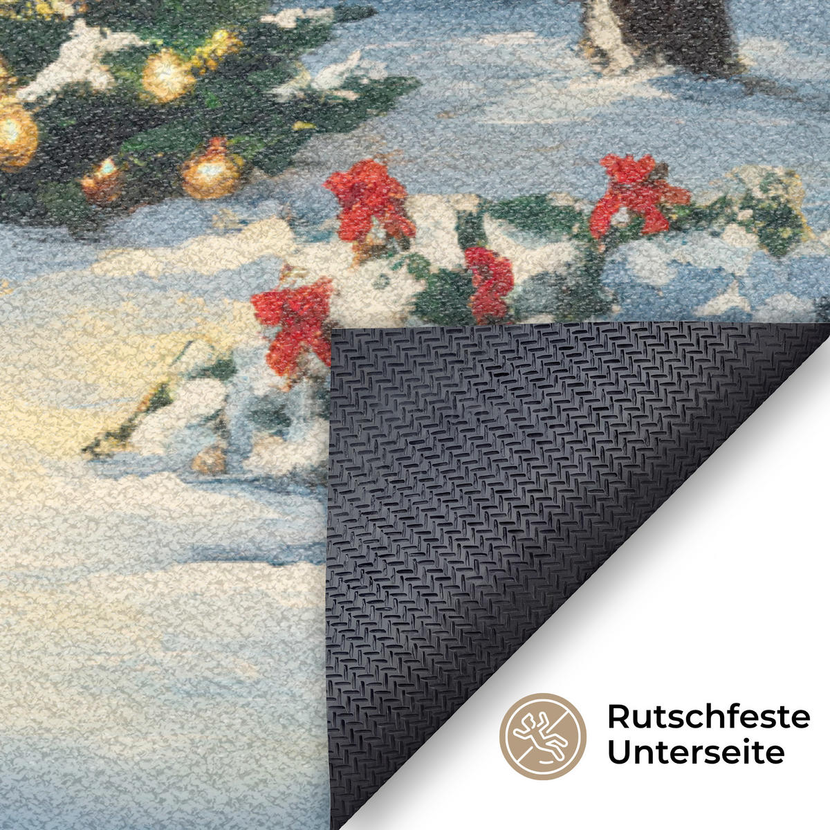 ROHOŽKA Vánoce - Vánoční stromek - Zima - Domov - Sníh 120x80 cm - různobarevná, textil/umělá hmota (120/0.4cm) - MuchoWow