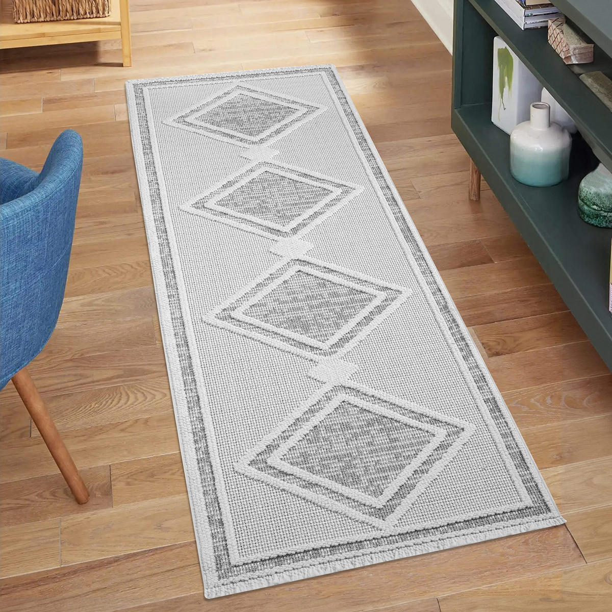 KURZFLOR-TEPPICH Lindo 8853 Grau 80x300 cm - Grau, Textil (80/300cm) - carpet city