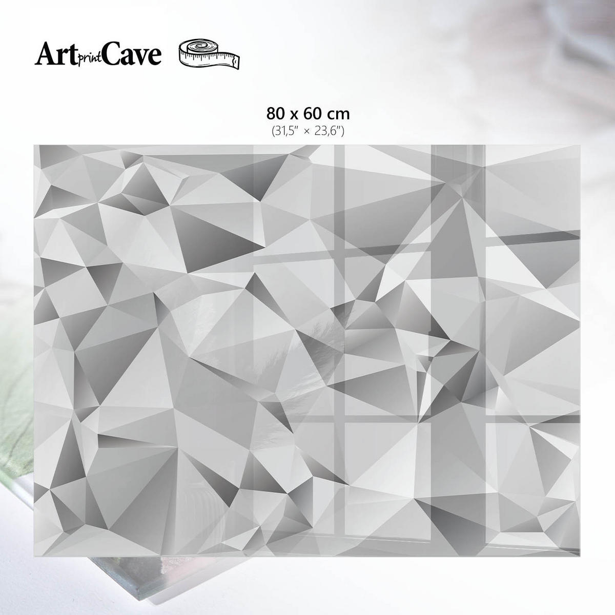 GLASPLATTE 80x60 cm – Graues Mosaik - Grau, Glas (0.4/80/60cm) - ArtPrintCave