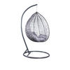 HÄNGESESSEL Cobe Grau, Grau Kissen, Garten Hängesessel Kokon aus Technorattan - Grau, Kunststoff/Metall (107/198/68cm) - Bettso
