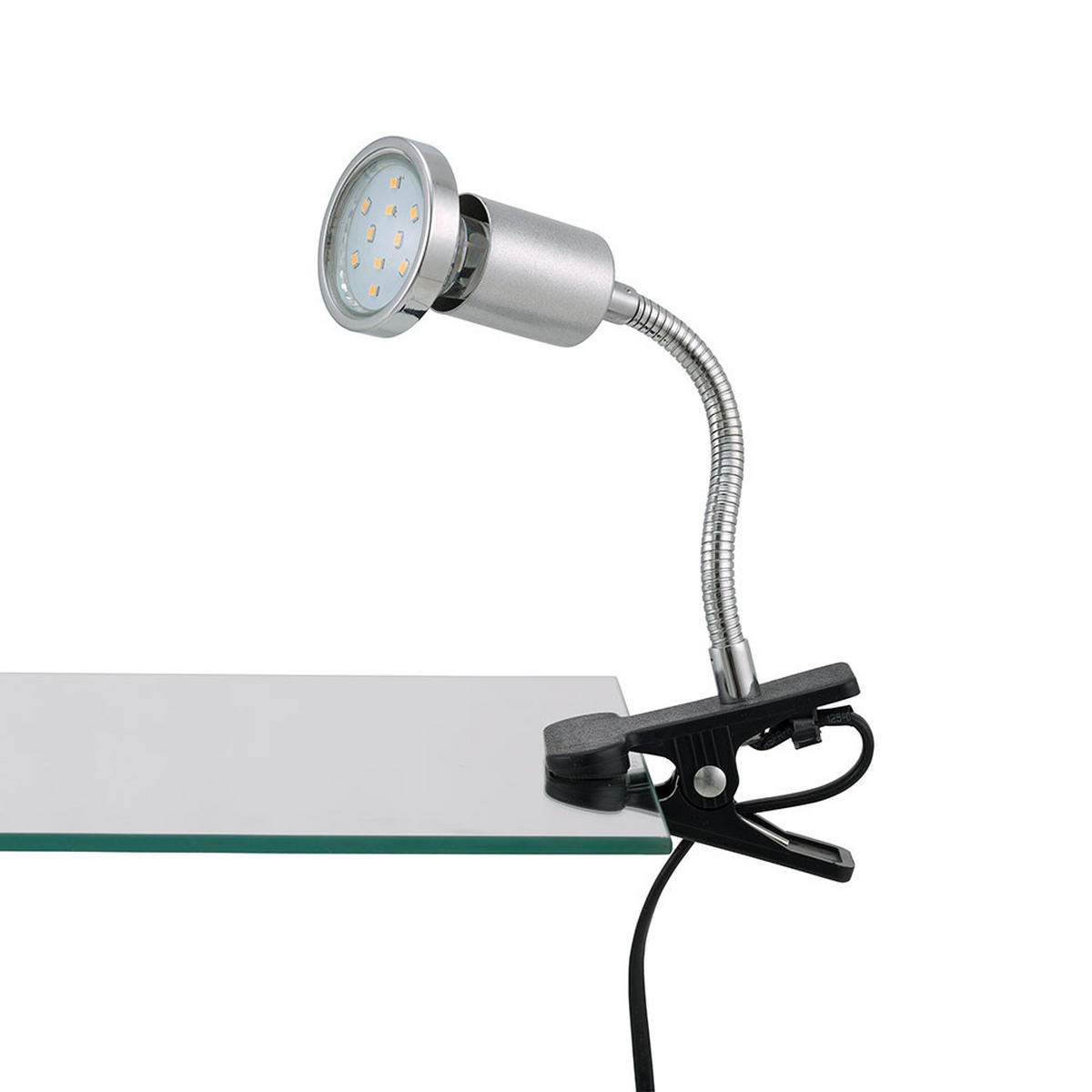 LED KLEMMLEUCHTE Chrom Titanfarben Flexo-Arm Silber - Silberfarben, Metall (13/5.5/22cm) - Briloner