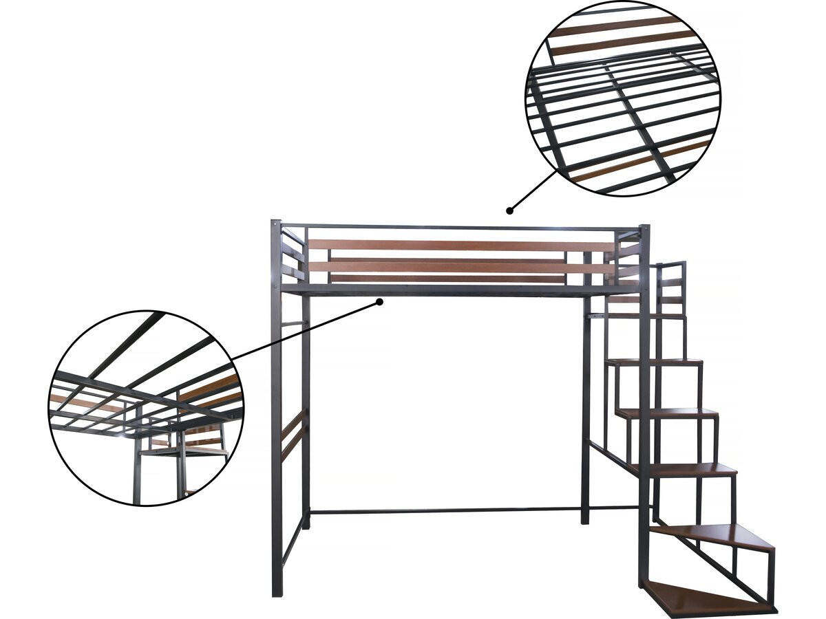 HOCHBETT Lena Schwarz Nussbaum - Nussbaumfarben/Schwarz, Metall (140/190cm) - Habitat Garten