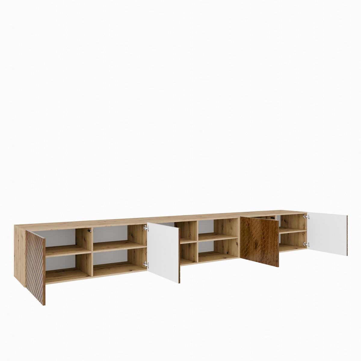 LOWBOARD CAVA 300/41/40 cm, Hängender TV-Schrank Eiche Artisan / Eichefarben - Eichefarben/Eiche Artisan, Holzwerkstoff (300/41/40cm) - MASSENO