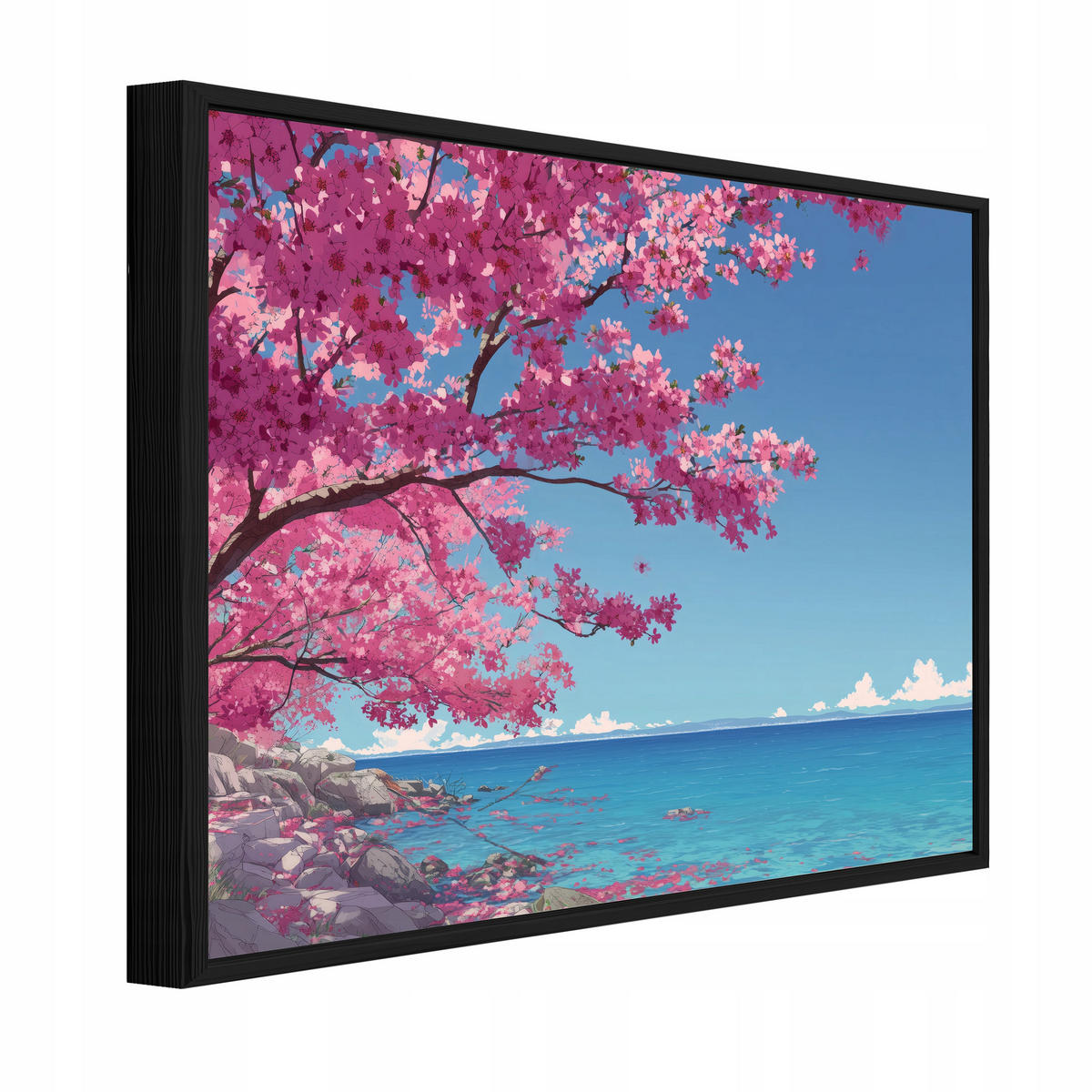 BILDER mit Rahmen Ozean Landschaft Blau 120x80 cm - Multicolor, Holzwerkstoff (120/80cm) - Wallarena