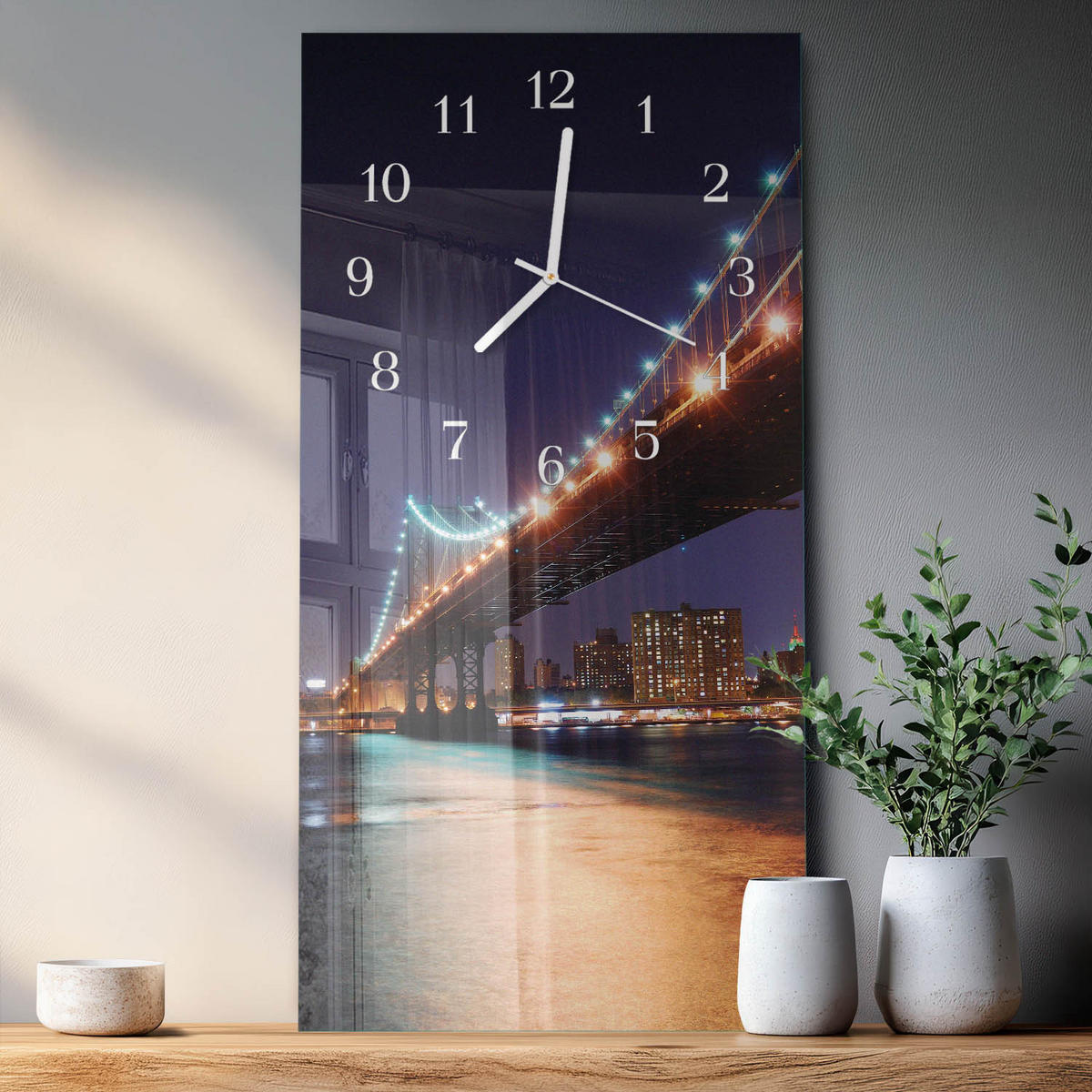 WANDUHR 30x60 cm - Strand Meer - Multicolor, Glas (30/60/0.4cm) - TULUP