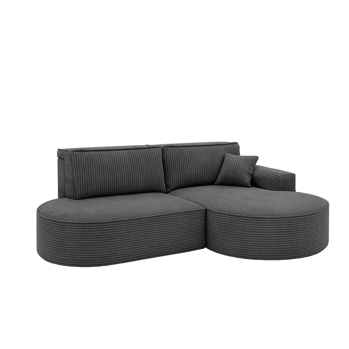 ECKSOFA Modena Pro - Komfort Und Stil Stoff Poso Graphit Rechts - Graphitfarben, Holz (278/179cm) - Kaiser Möbel