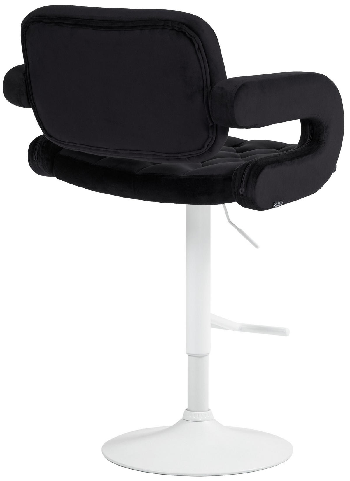 BARHOCKER Samt schwarz - Schwarz/Weiß, Textil (62/103/55cm) - CLP