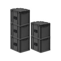 EUROBOX 5x NextGen Portable, HxBxT 33,5x30x40cm, 30 Liter, Schwarz - Schwarz, Kunststoff (30/33.5/40cm) - PROREGAL