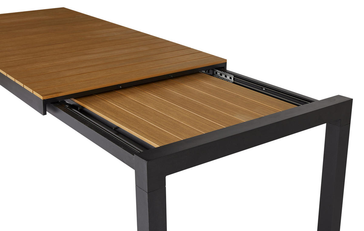 GARTENTISCH Schwarz - Schwarz, Holzwerkstoff (100/275/76cm) - ebuy24