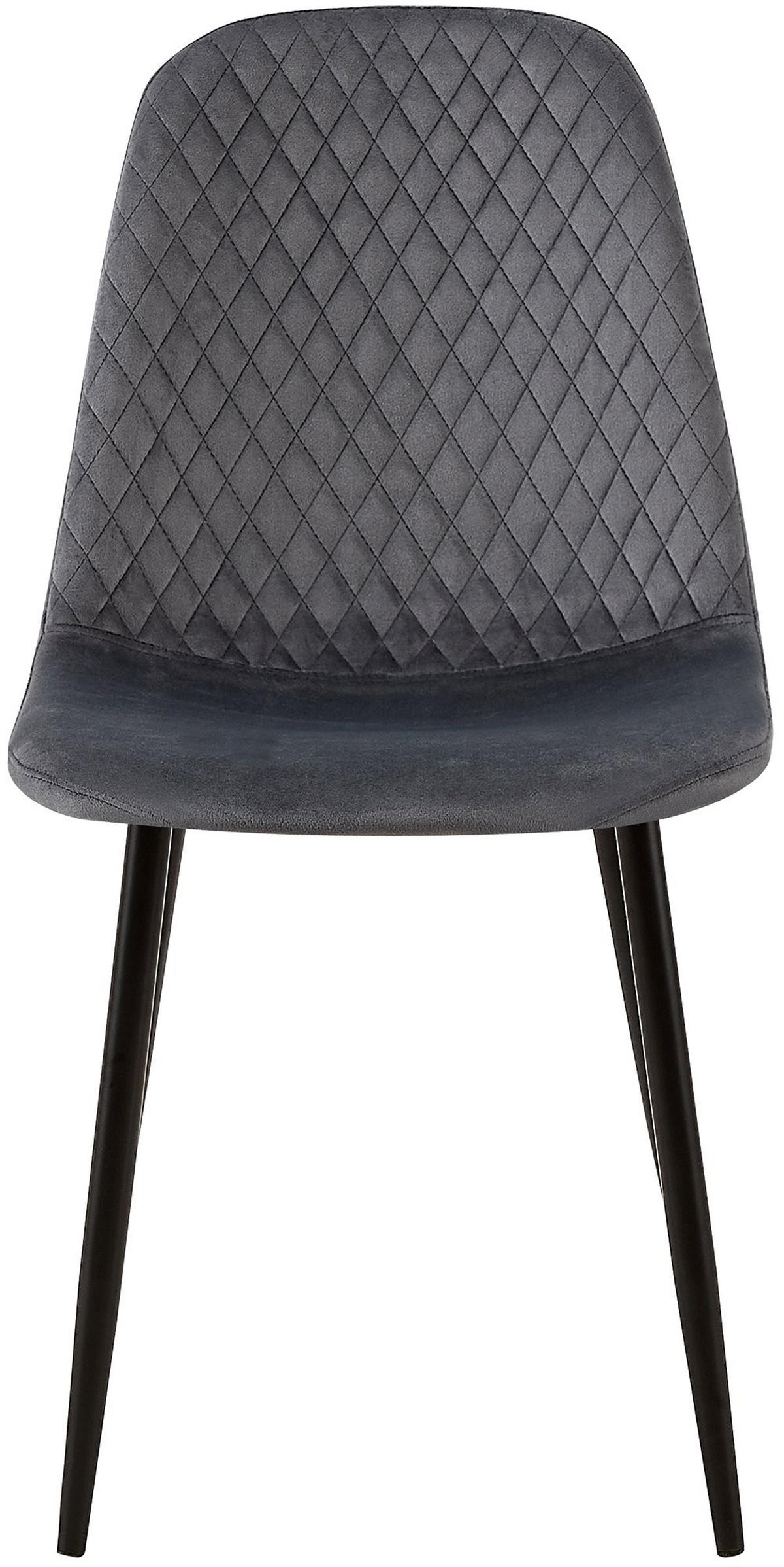 STUHL Samt Dunkelgrau - Dunkelgrau/Schwarz, Textil/Metall (44/88/54cm) - CLP