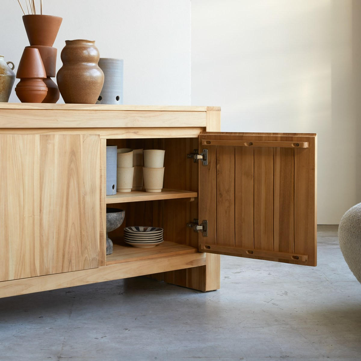 SIDEBOARD Eden Natur aus Teak - Naturfarben, Holz (210/70/50cm) - Tikamoon