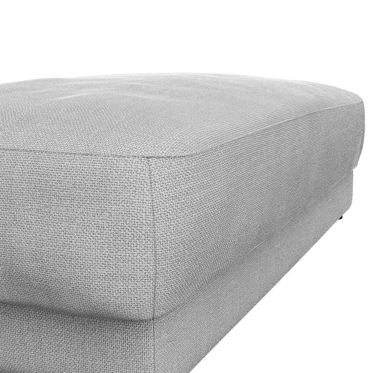 POLSTERHOCKER - rechteckig - Hellgrau/Schwarz, Kunststoff/Textil (134/45/65cm) - home24