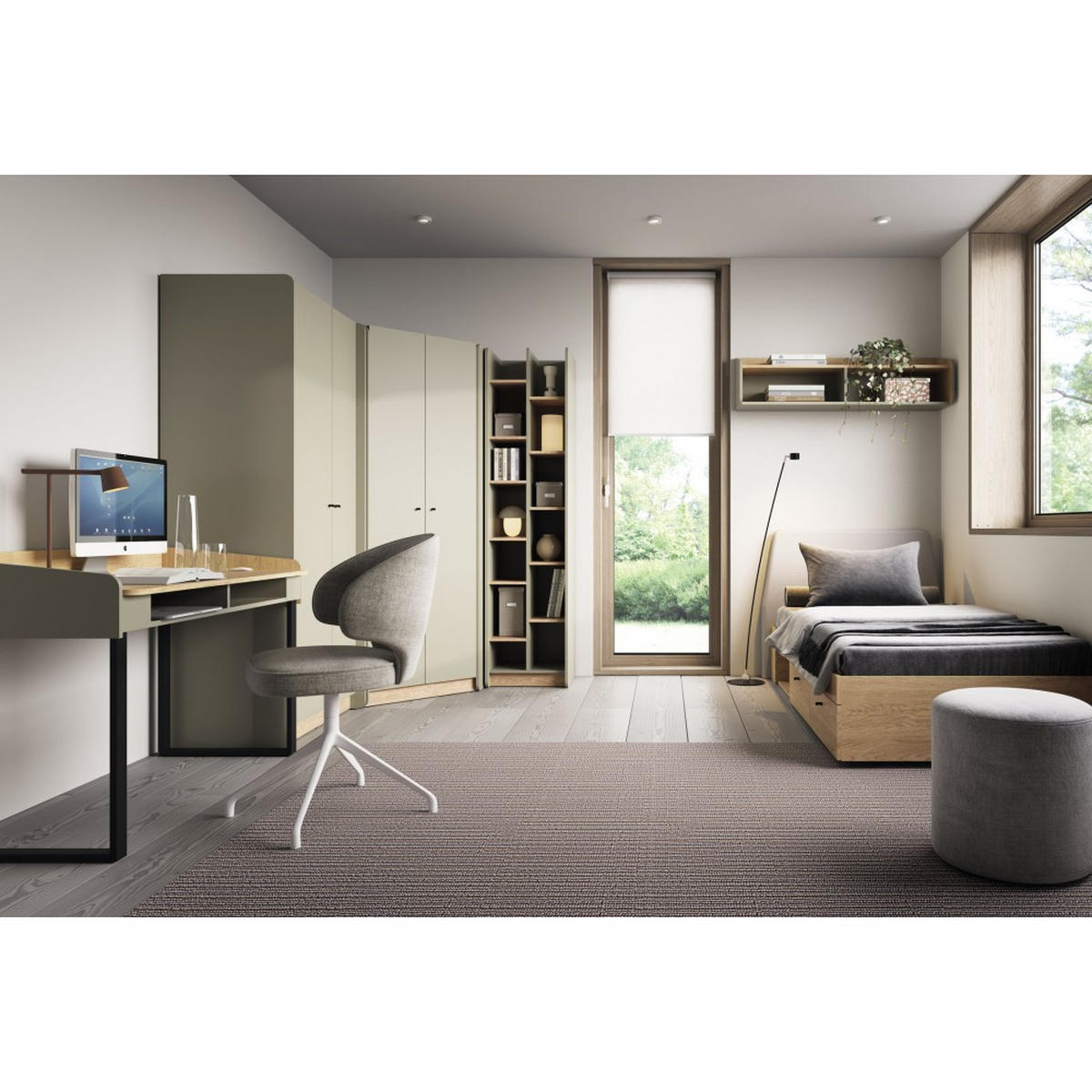 SCHREIBTISCH Alex für Jugenzimmer mit 2 offene Regale, Eukalyptus - Eukalyptusholzfarben/Schwarz, Holzwerkstoff/Metall (125/83/64.5cm) - Beautysofa