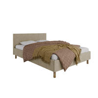 POLSTERBETT ALMORE 140x200cm, 7-Zonen-Taschenfederkernmatratze mit Kokos ARLAN (21 cm), beige - Beige, Holz (140/200cm) - Homesy