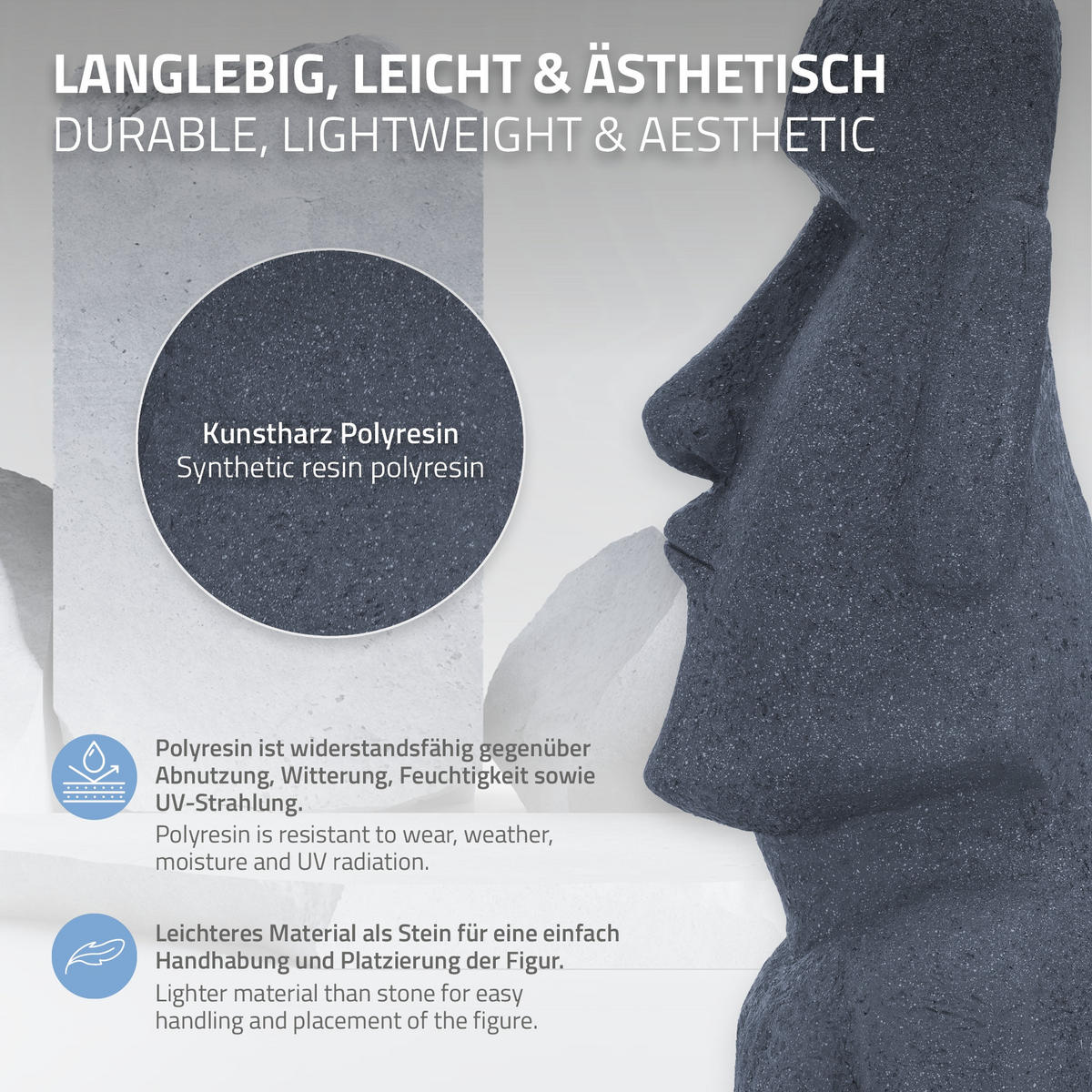 OSTERINSEL-KOPF 78 cm - Grau, Kunststoff (26/78/37cm) - ECD-Germany