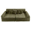 KINDERSOFA, Aesthetic, Cord, Khaki - Dunkelgrün, Textil (160/24/80cm) - MeowBaby