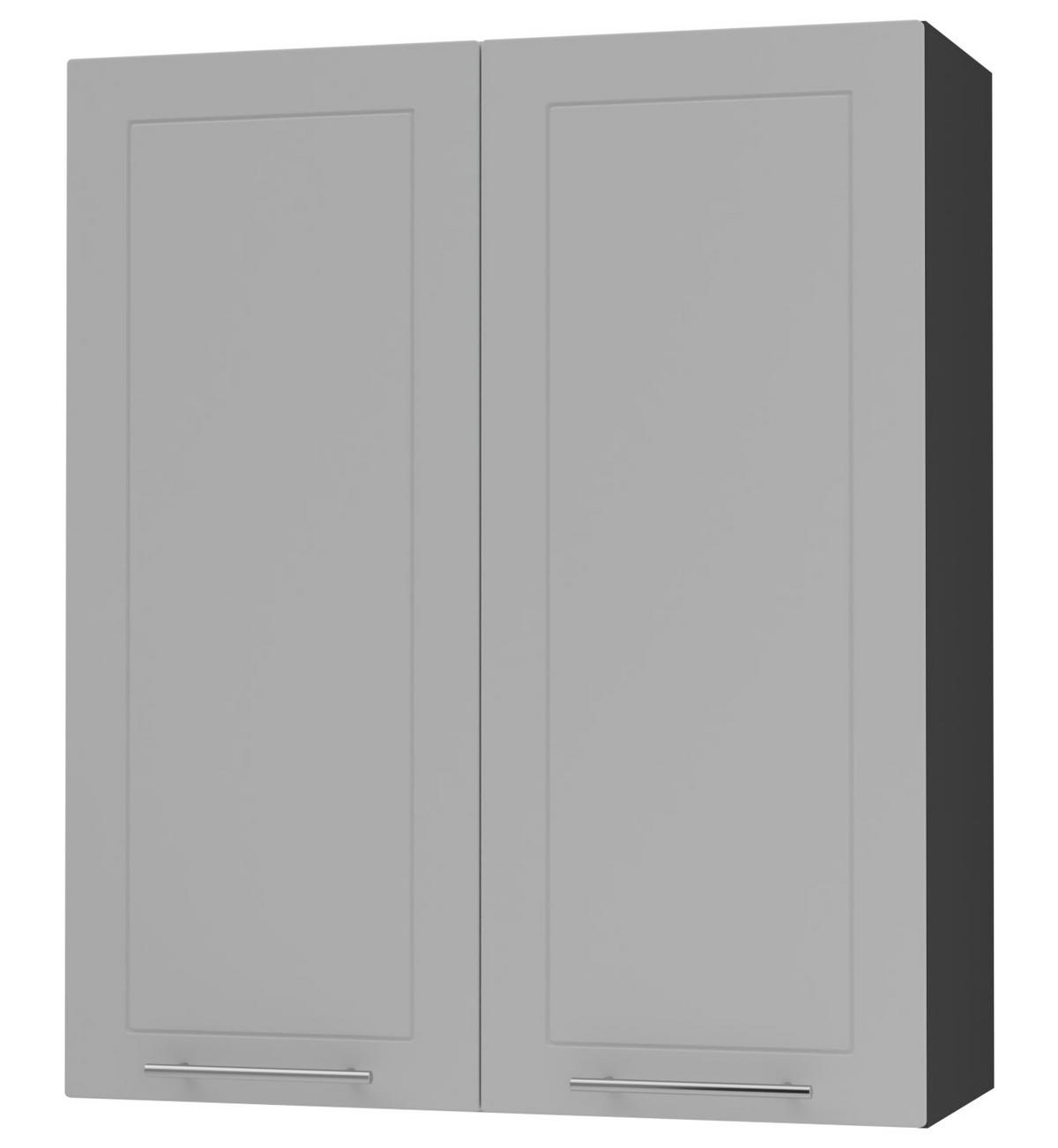 KÜCHENHÄNGESCHRANK Kvantum W4/80 Dust Grey Matt / Schwarz Matt 80 / 32,5 / 96cm - Schwarz/Grau, Holz/Holzwerkstoff (80/96/32.5cm) - Feldmann-Wohnen
