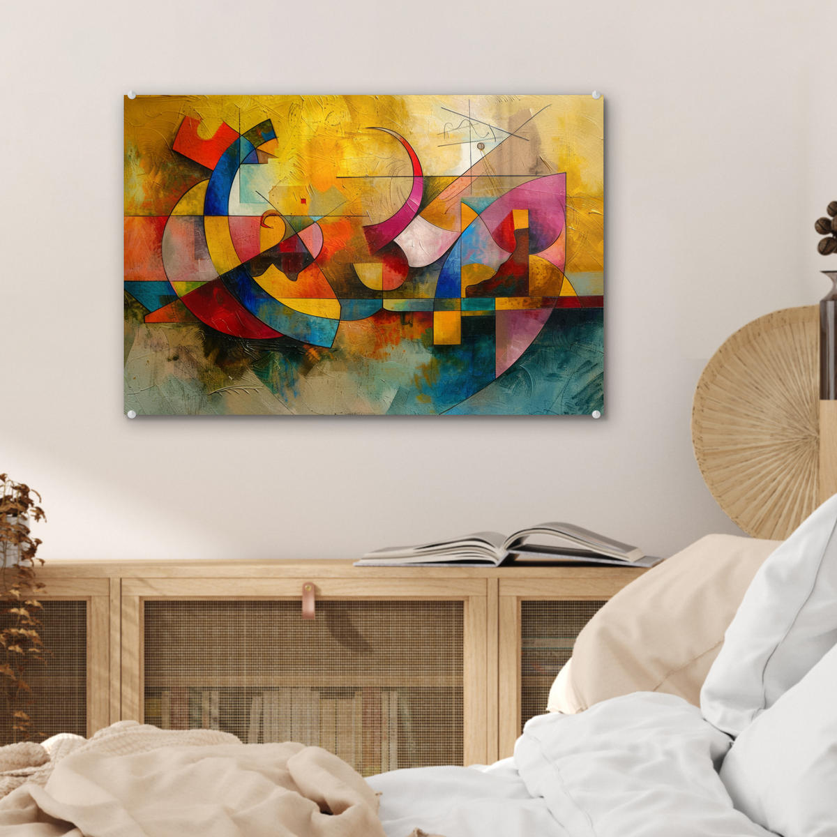 ACRYLGLASBILD Kunst - Abstrakt - Modern 60x40 cm - Gelb, Glas (60/40cm) - MuchoWow