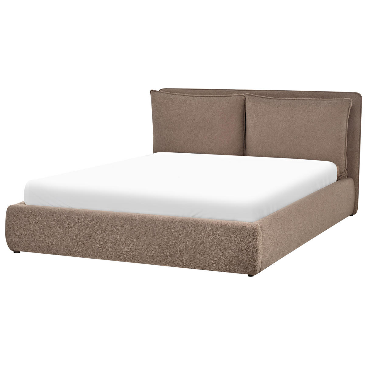 BETT mit Stauraum 160x200 cm Beige Bajonna - Taupe, Textil (160/200cm) - Beliani