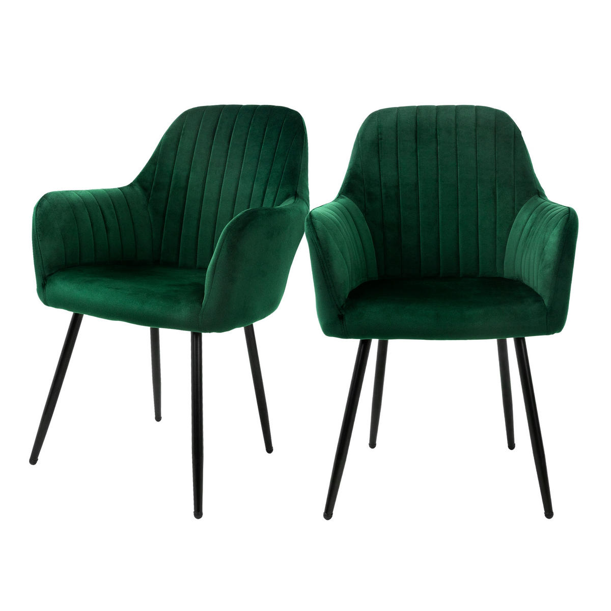 STUHL Samt grün - Grün, Metall (60/84/58cm) - ML-DESIGN