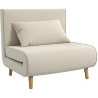 SCHLAFSOFA mit Leinen-Polyesterbezug, 6-fach verstellbar, 94/78/80 cm, Beige - Beige, Holz (78/80/94cm) - Redom