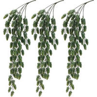 KÜNSTLICHE Hopfen Ranke 3-teiliges Set Mattgrün 80 cm - Grün, Kunststoff (40cm)