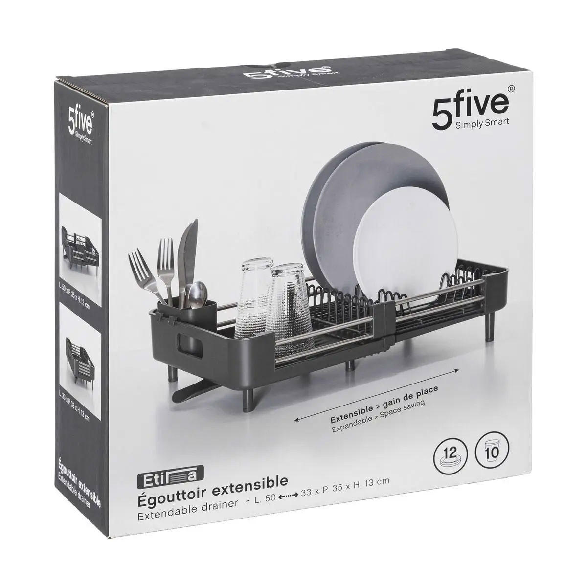 ABTROPFGESTELL Etira 50/35/13 cm - Grau, Kunststoff (35/13/50cm) - 5five Simply Smart