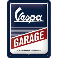BLECHSCHILD 15/20 cm Vespa Vespa Garage - Multicolor, Metall (15/20/0.5cm) - Nostalgic-Art