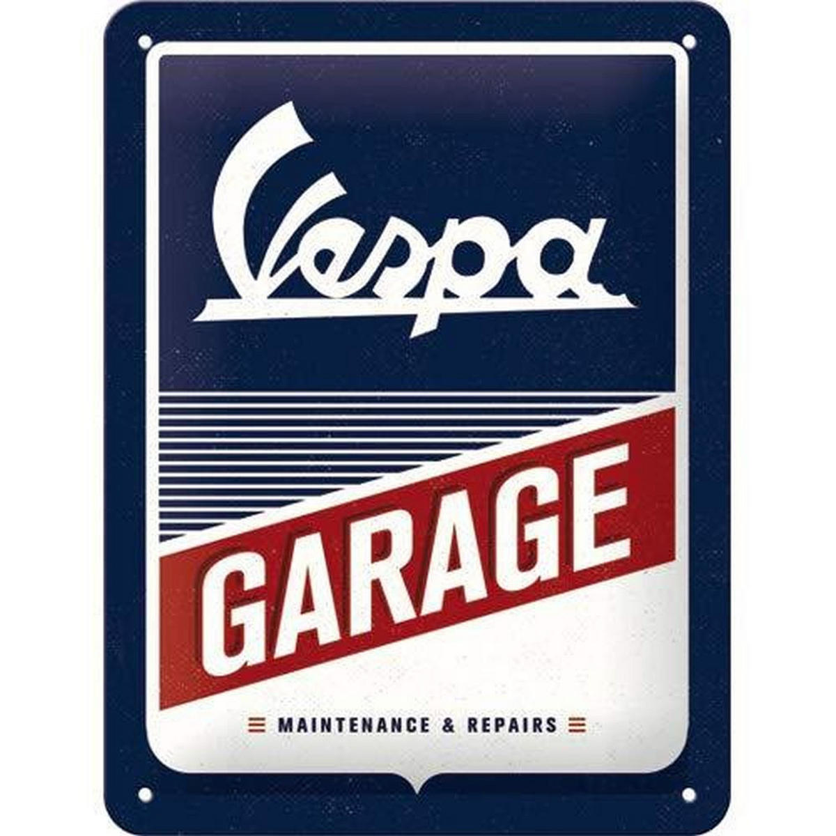 BLECHSCHILD 15/20 cm Vespa Vespa Garage - Multicolor, Metall (15/20/0.5cm) - Nostalgic-Art
