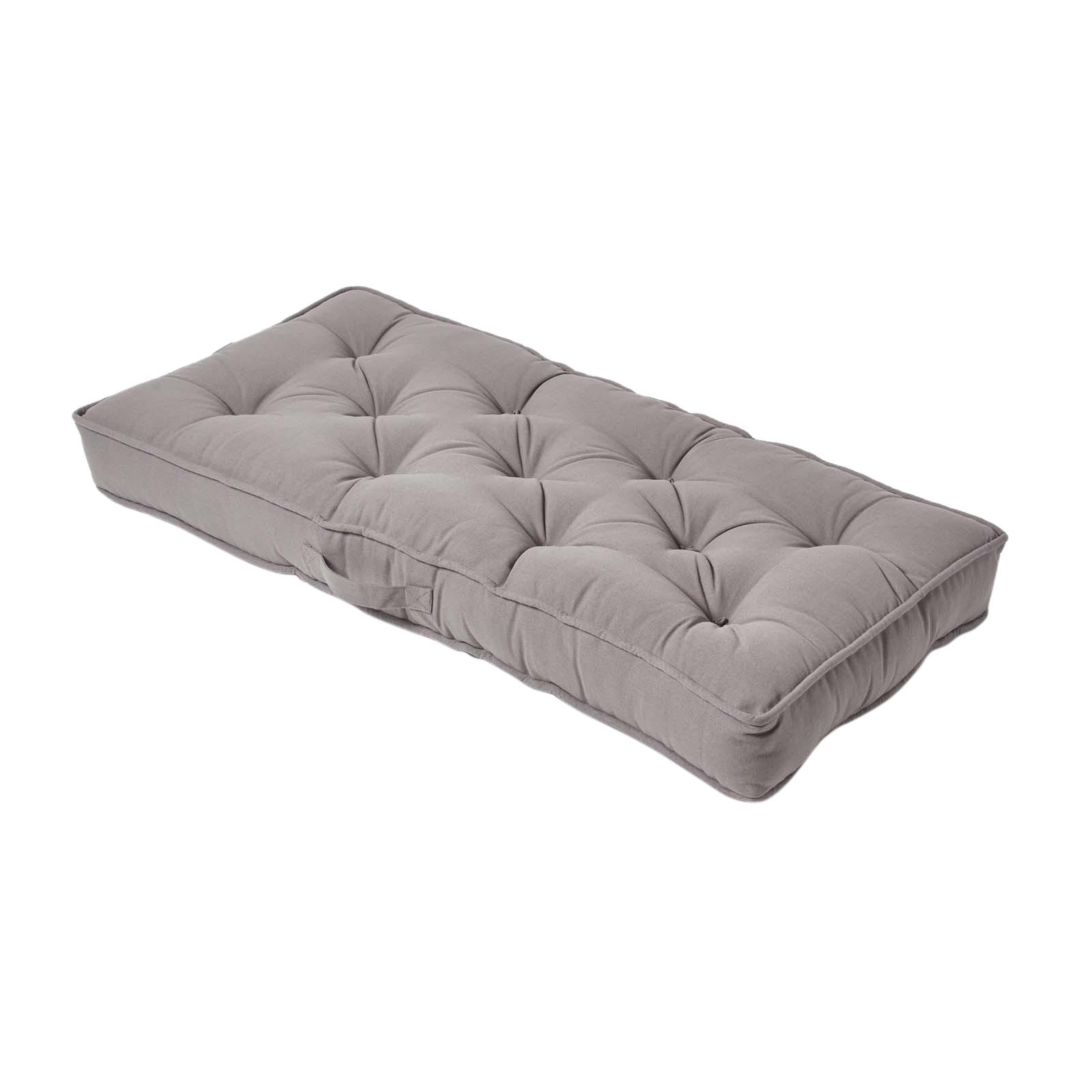 SITZAUFLAGE für Zweisitzer-Sofa 100 x 48 cm – dickes Sitzkissen grau - Grau, Textil (48/100/10cm) - Homescapes