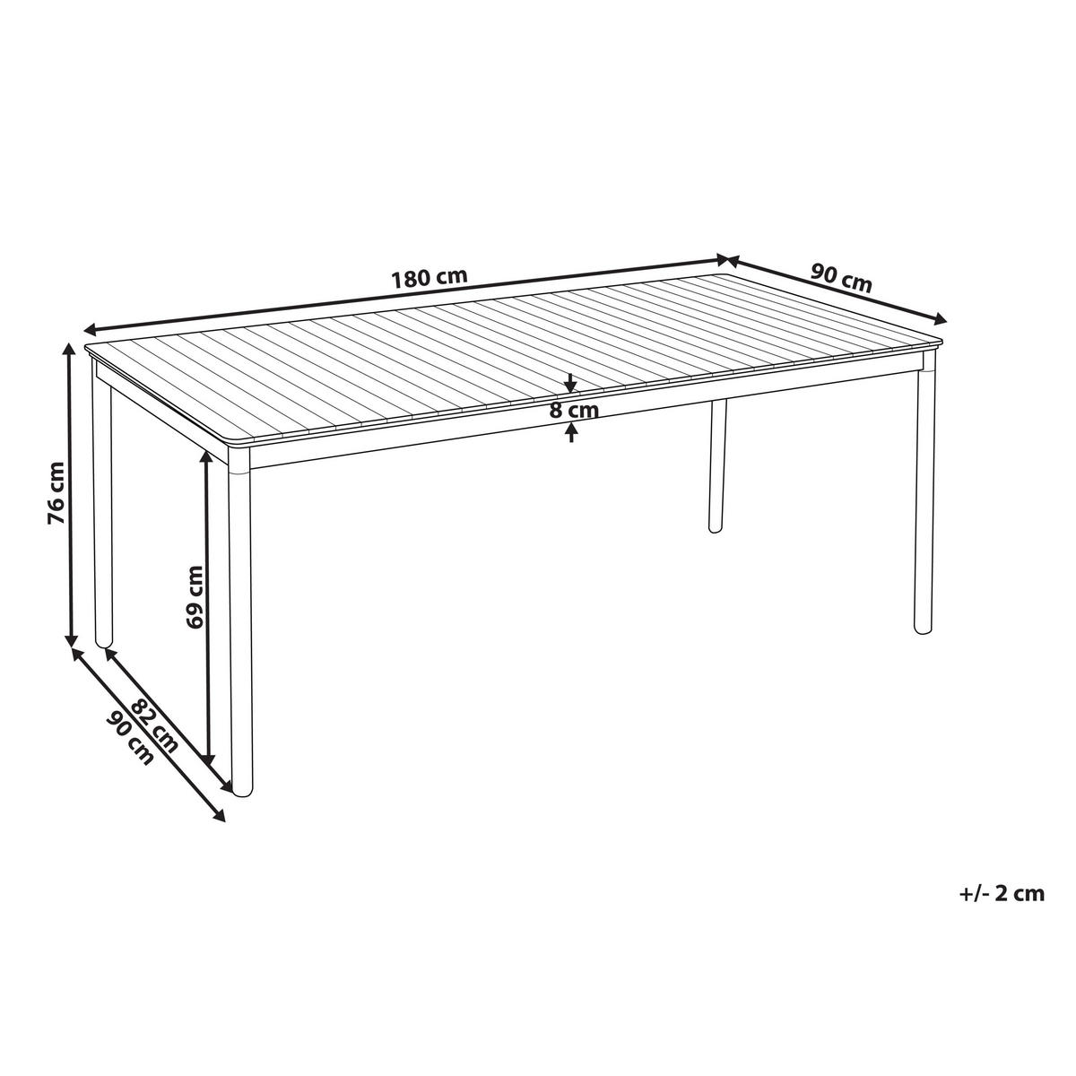 ESSTISCH Heller Holzfarbton Vallese - Hellbraun, Holz (180/90/76cm) - Beliani