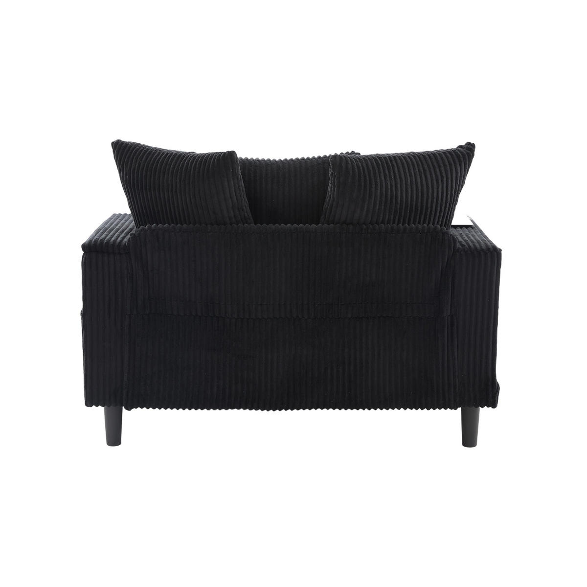 RELAXLIEGE XXL Polsterliege,Relaxsessel,Cord,Schwarz - Schwarz, Textil (129/70/170cm) - LVHOM