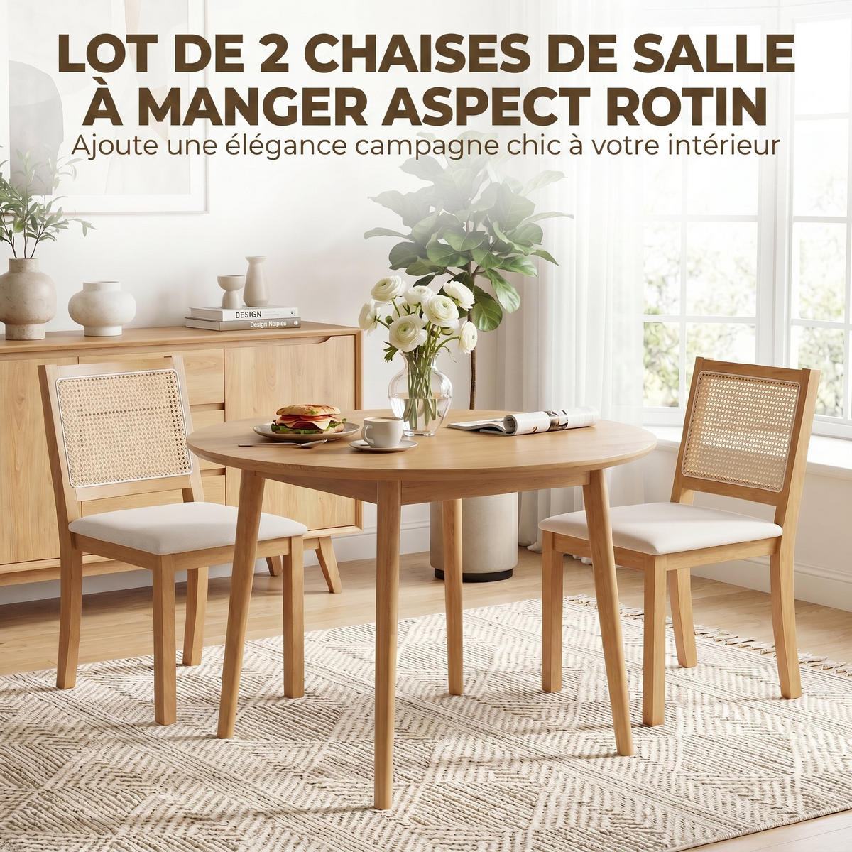 STÜHLE Creme 2 Stück - Creme, Holzwerkstoff (47/85/56cm) - GiPP