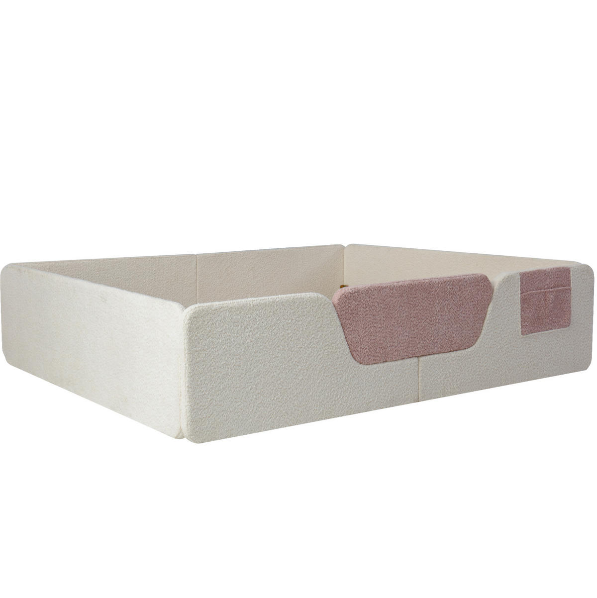 KINDERBETT Polsterbett 140/190 cm aus Samt und MDF mit abnehmbaren Seitengittern Beige - Beige, Textil (140/190cm) - Modenvie