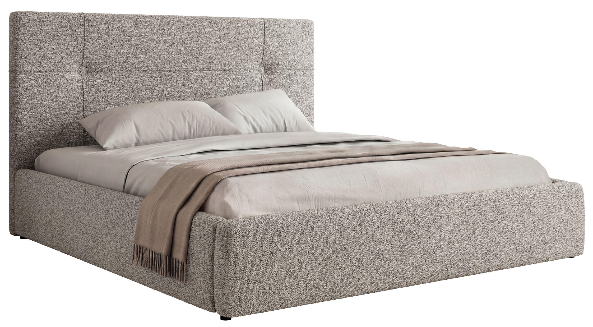 ČALÚNENÁ POSTEĽ CALERIO CLASSIC 200/200 - Biela Ekokoža - Matrac Pocket - čierna/biela, textil/plast (200/200cm) - MKS