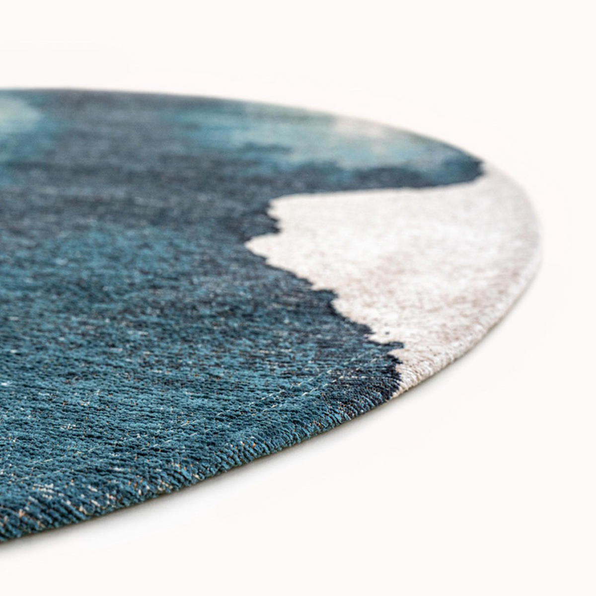 TEPPICH Inkjet Meditation Lagoon 240/240 cm - Blau, Kunststoff/Textil (240/240cm) - Louis De Poortere