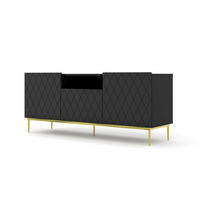 TV LOWBOARD Schwarz, Gold 145/60/40 - Goldfarben/Schwarz, Holzwerkstoff (145/60/40cm) - RAUMHIRSCH FURNITURE